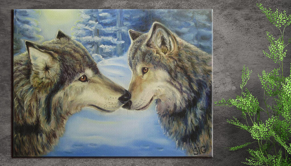 Loups museau contre museau — intérieur 2