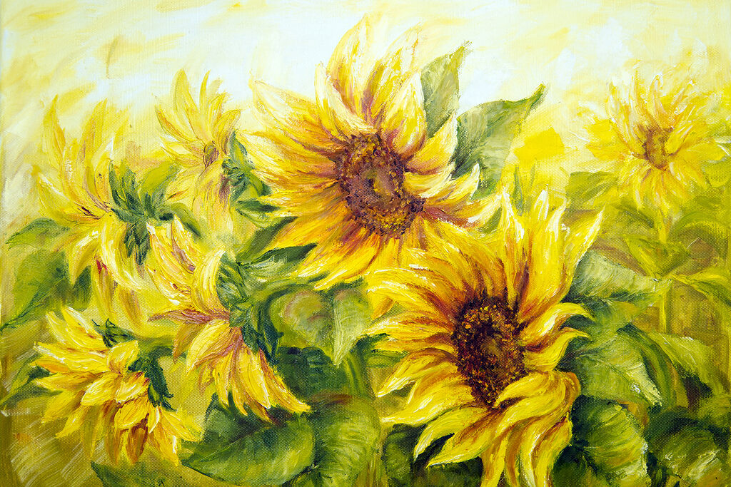Tournesols d’un jaune chaud — motif complet