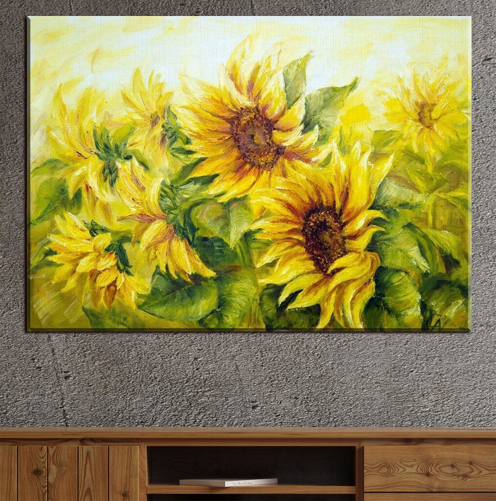 Tournesols d’un jaune chaud — intérieur 1