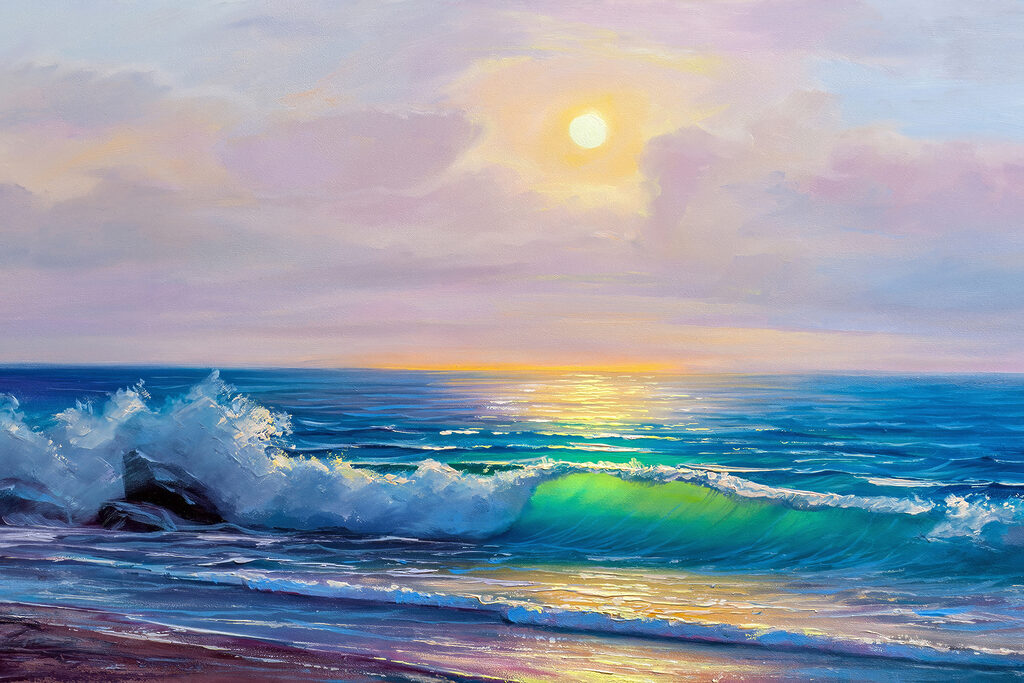Vague au soleil — motif complet