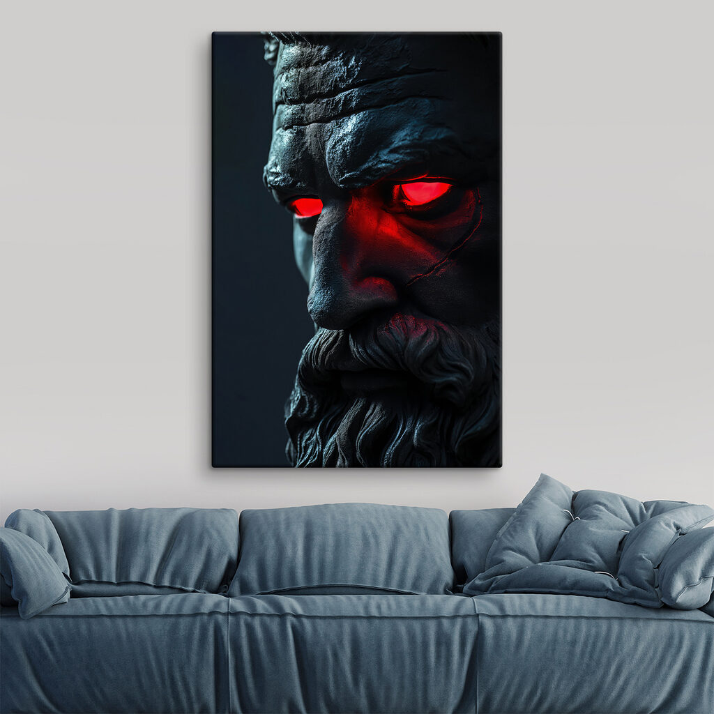 Yeux rouges en clair-obscur — intérieur 1