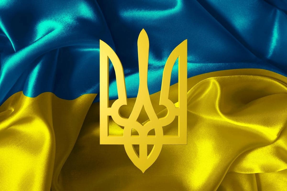 Drapeau ukrainien au trident — motif complet
