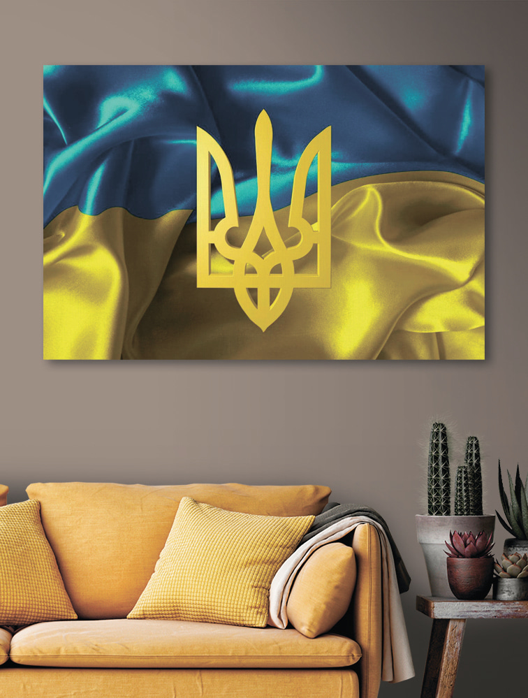 Drapeau ukrainien au trident — intérieur 2