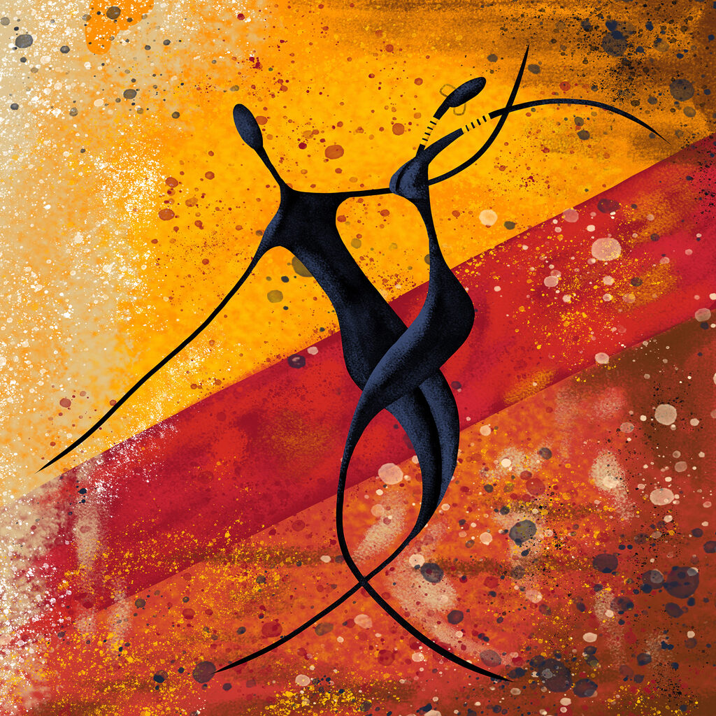 Danse à deux — motif complet