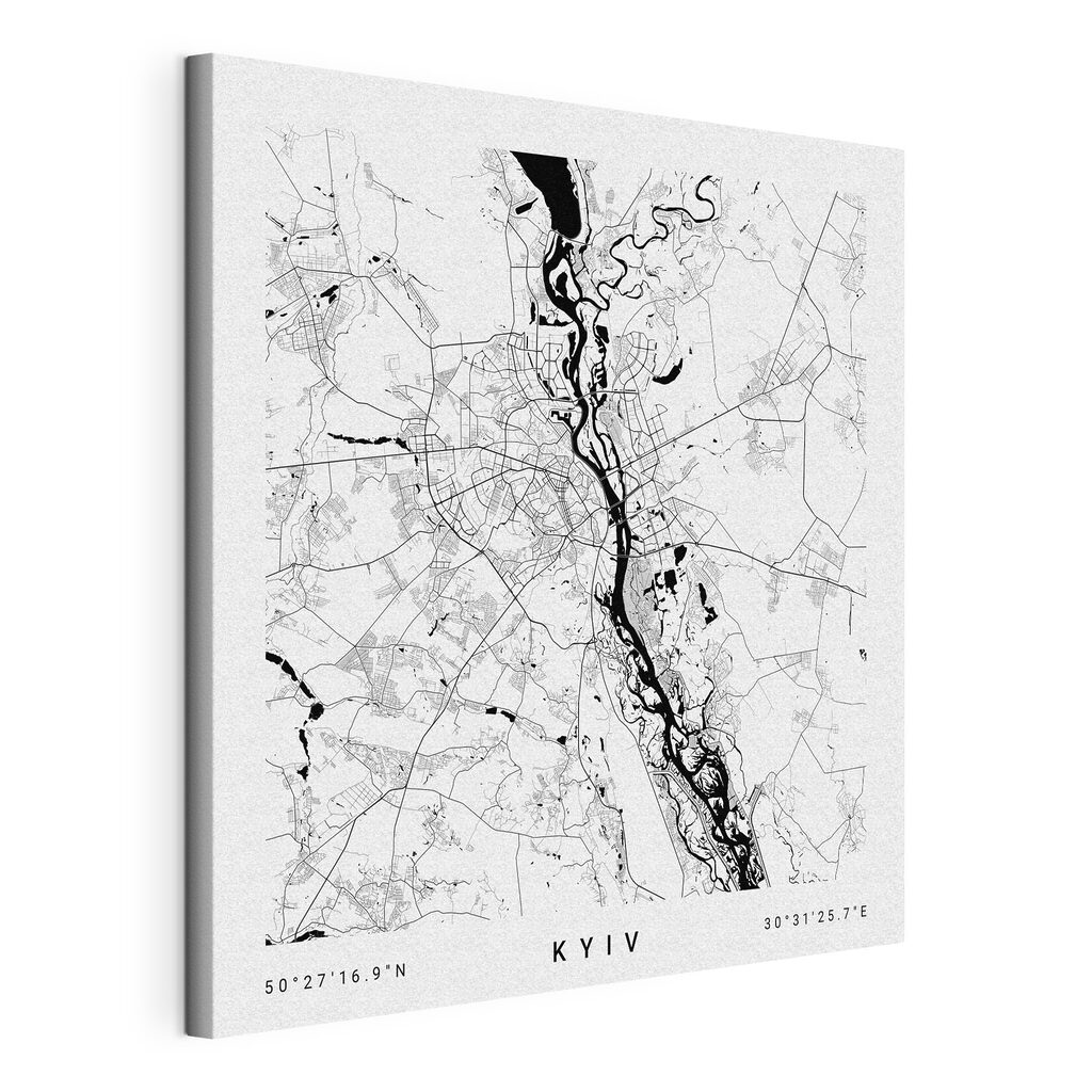 Plan de Kyiv, toile tendue et bord enveloppé
