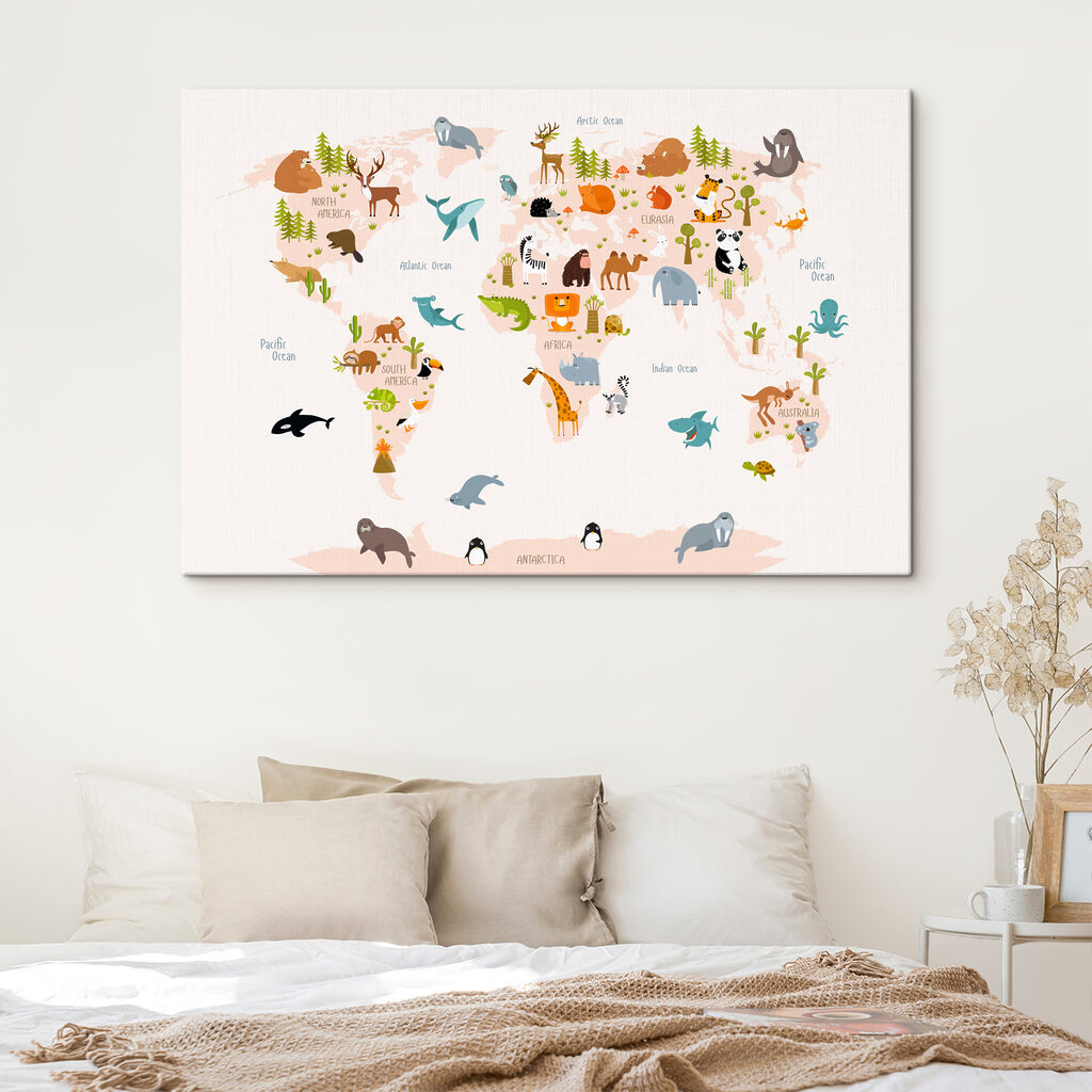 Carte du monde aquarellée — intérieur 6