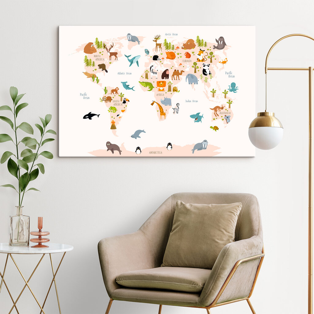 Carte du monde aquarellée — intérieur 7