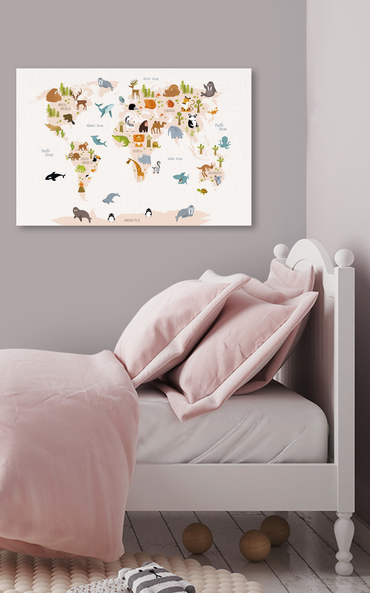 Carte du monde aquarellée — intérieur 2