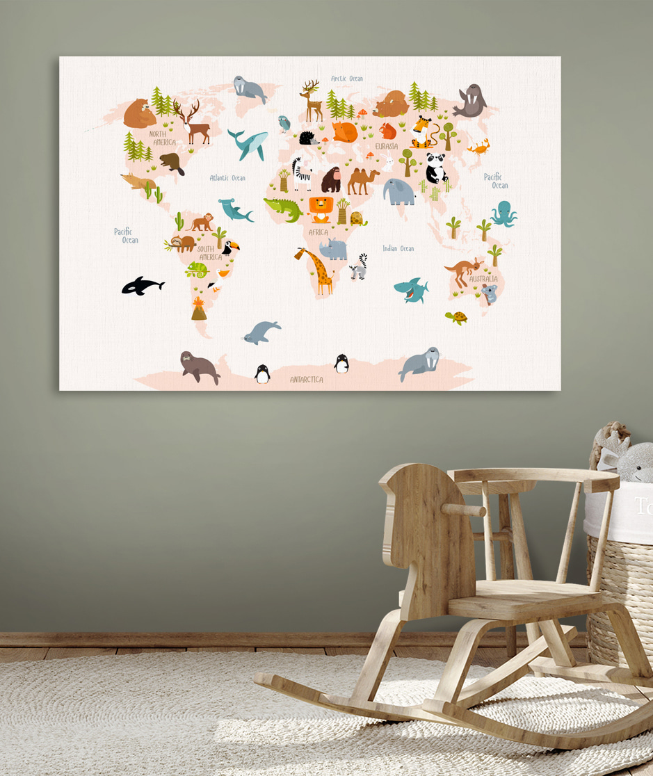 Carte du monde aquarellée — intérieur 4