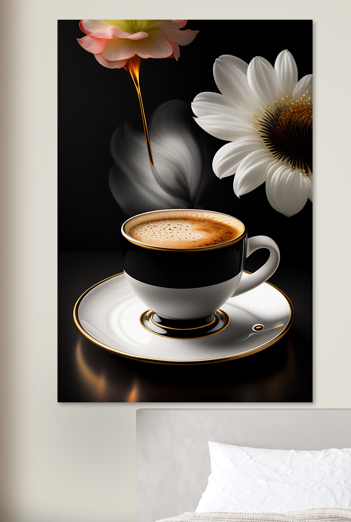 Fleurs et café noir — intérieur 1
