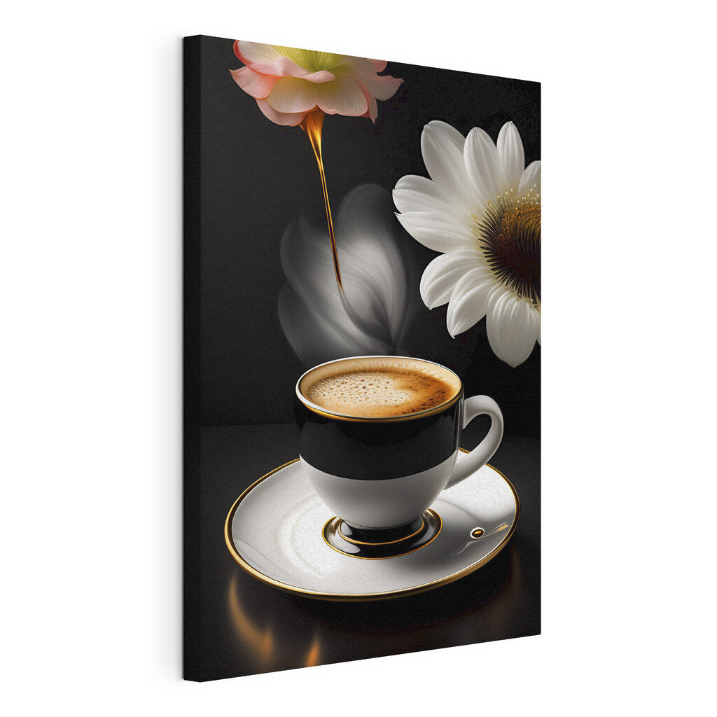 Fleurs et café noir — vue du produit