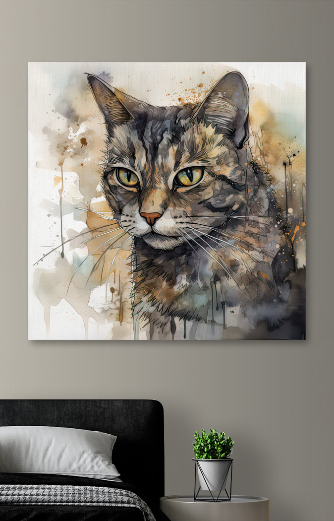 Chat aux éclaboussures d’encre — intérieur 2
