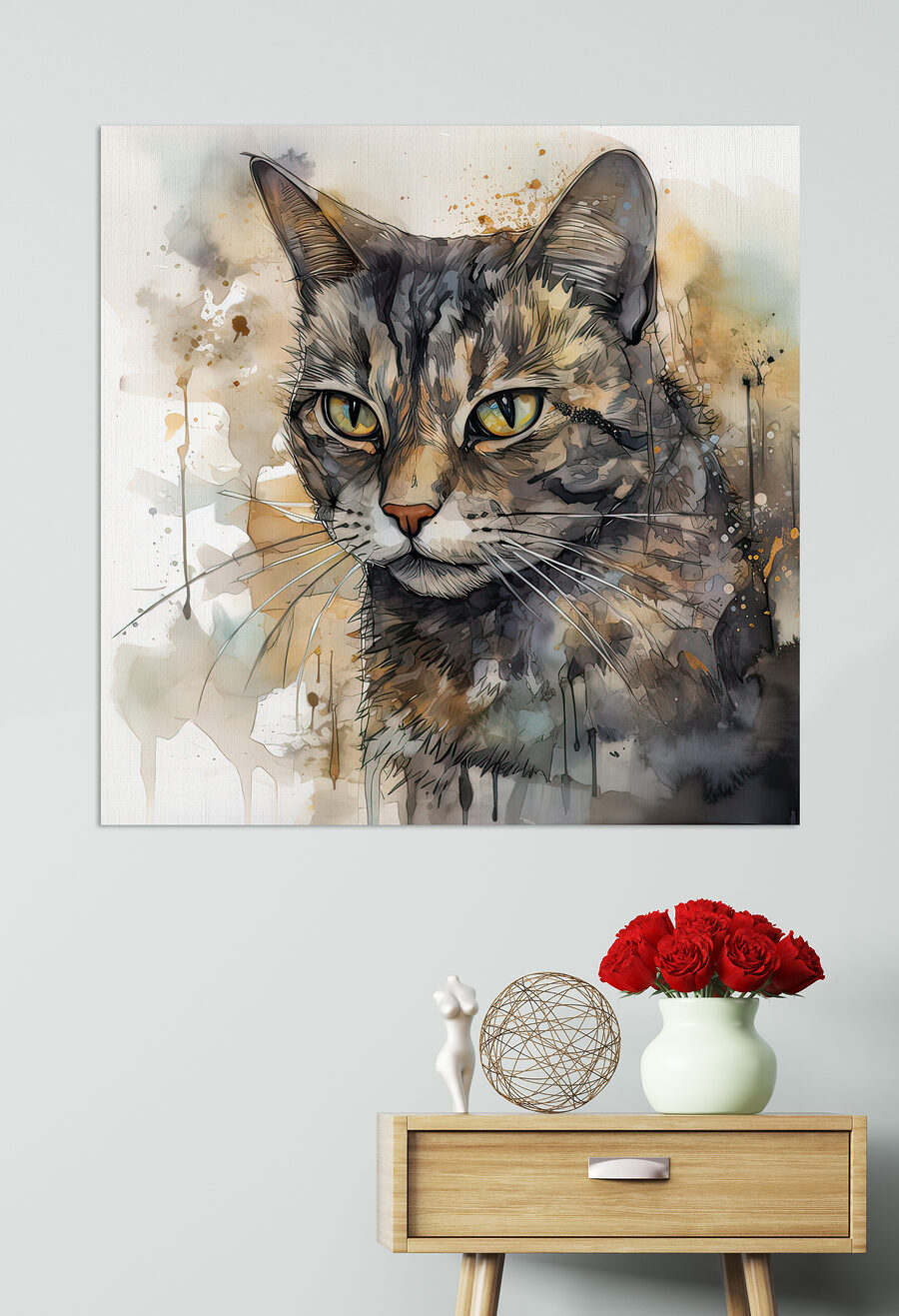 Chat aux éclaboussures d’encre — intérieur 1
