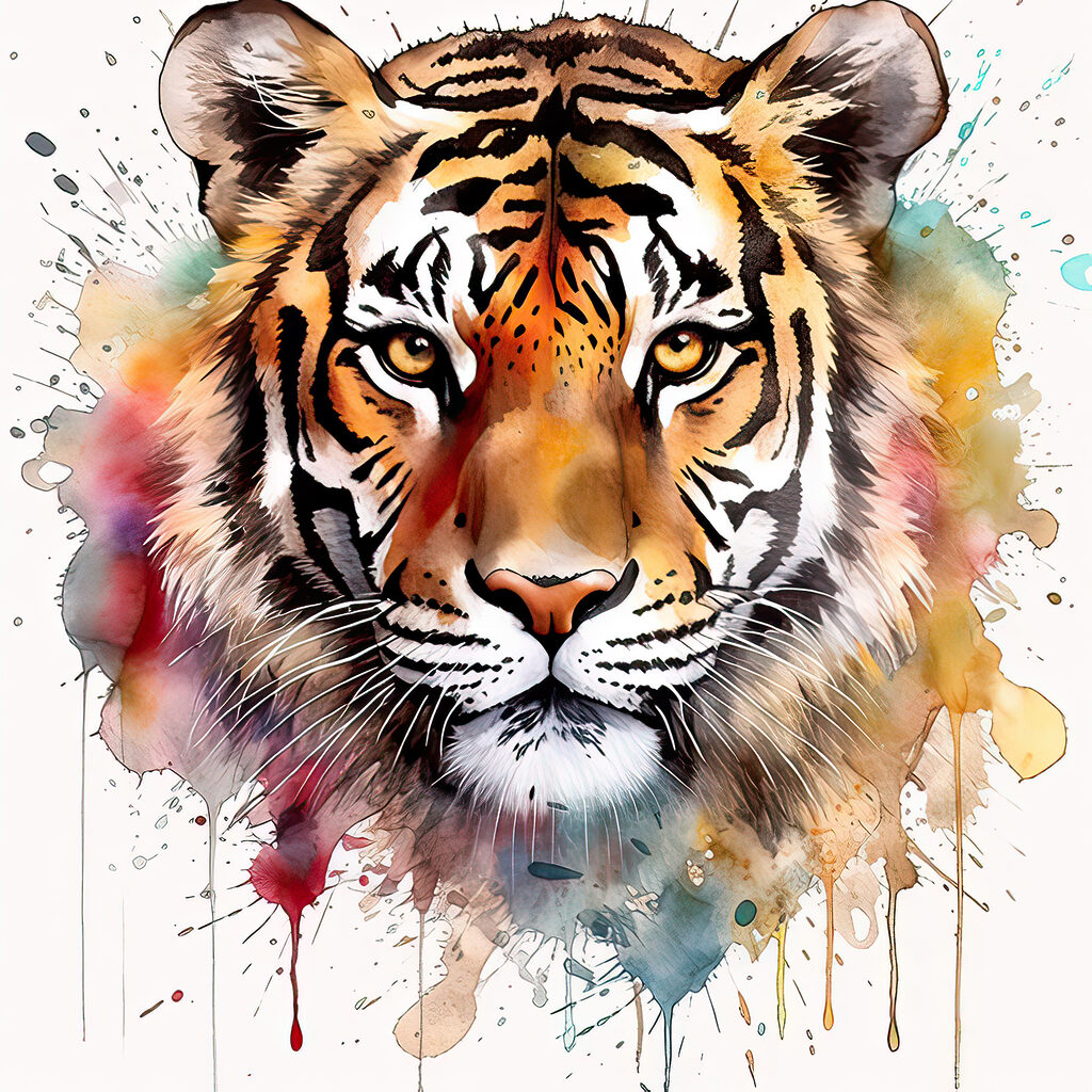 Tigre au regard chaleureux — motif complet