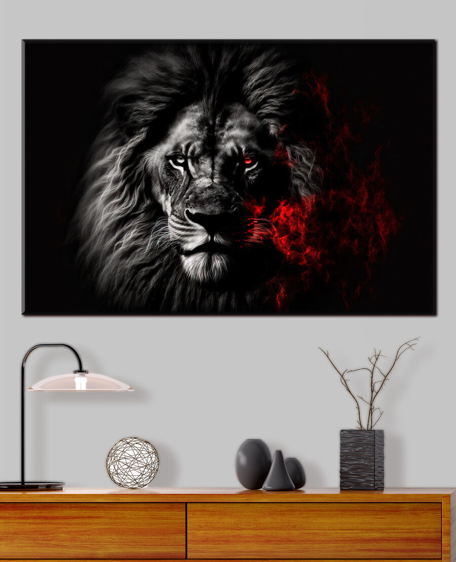 Lion aux reflets rouges — intérieur 3