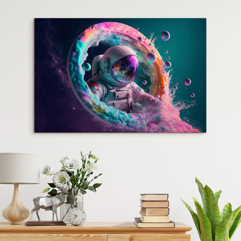 Astronaute en brume colorée — intérieur 4