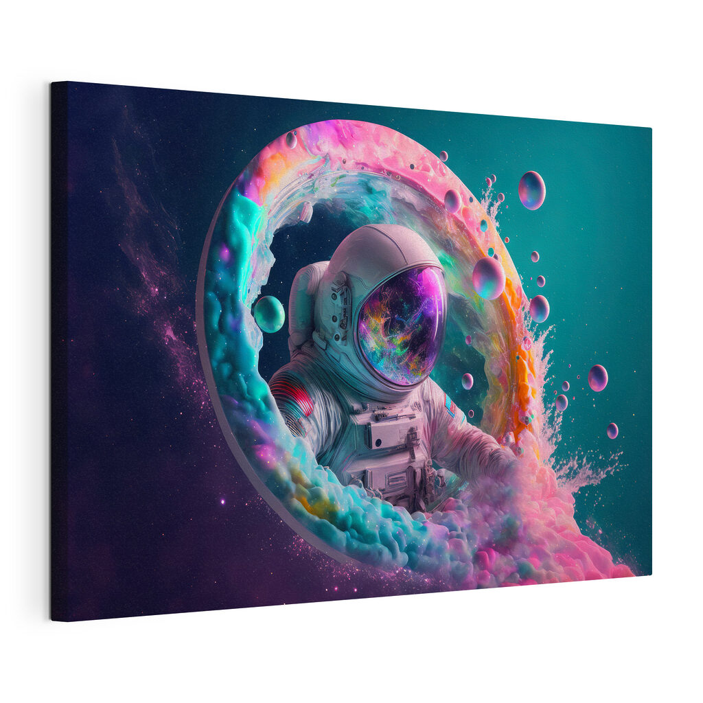 Astronaute en brume colorée — vue du produit