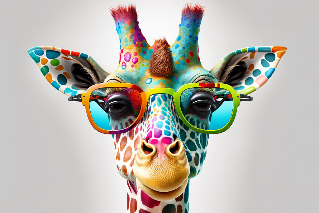 Girafe à lunettes — motif complet