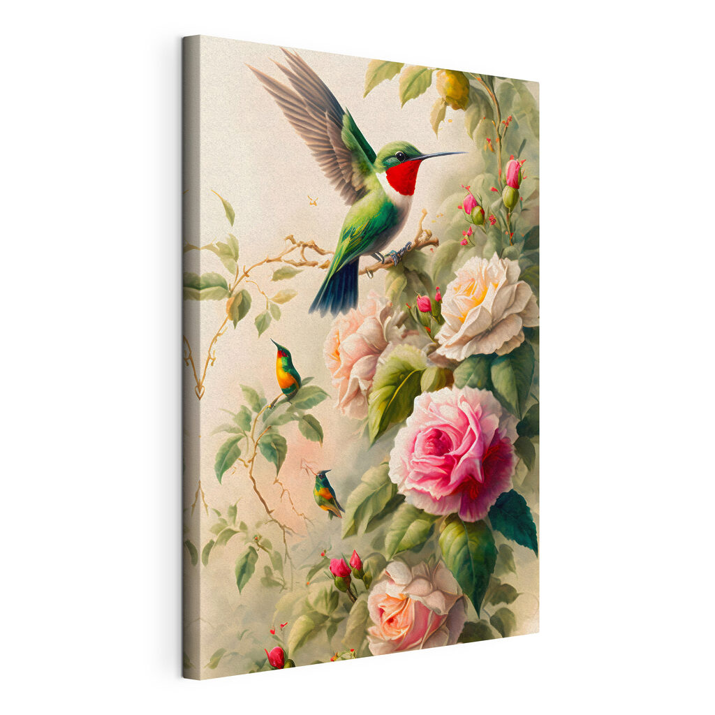 Colibri parmi les roses — vue du produit
