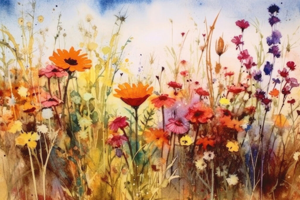 Fleurs champêtres d’été — motif complet