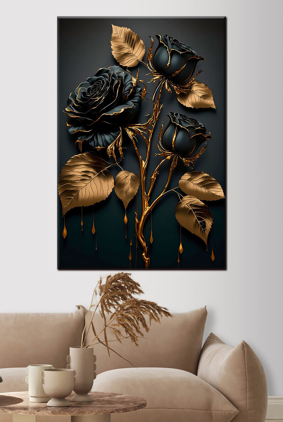 Roses noires et or — intérieur 2
