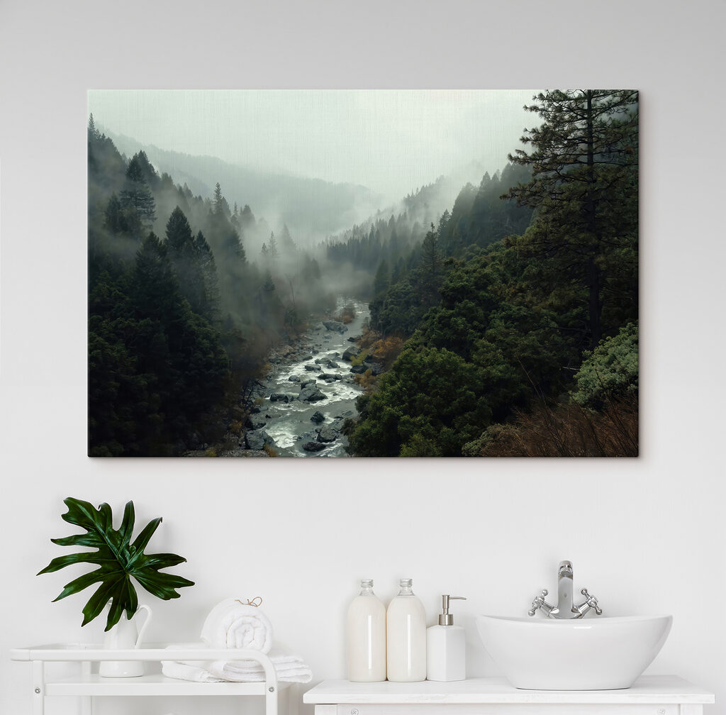 Rivière entre collines boisées — intérieur 4