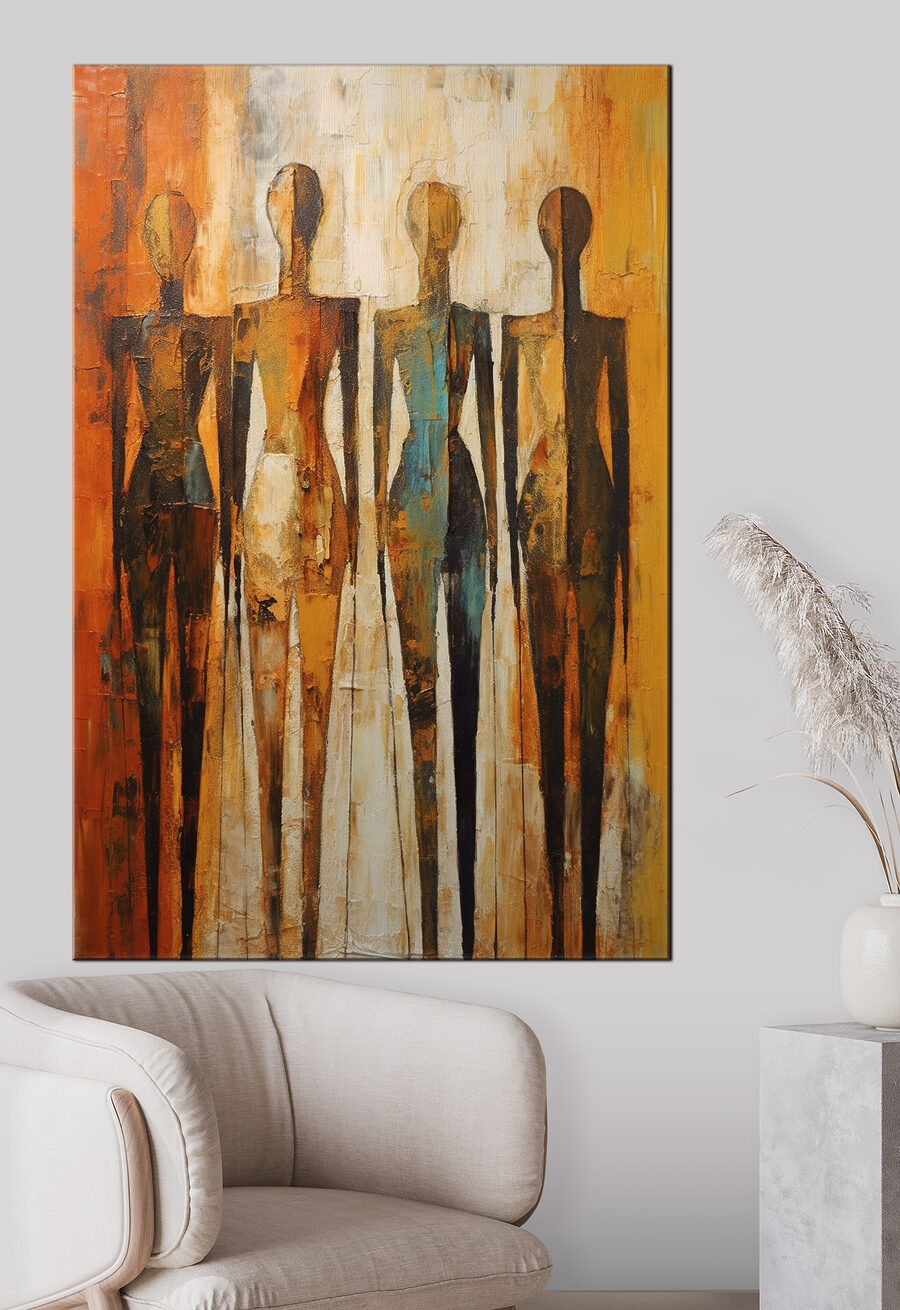 Silhouettes en ocre chaud — intérieur 2