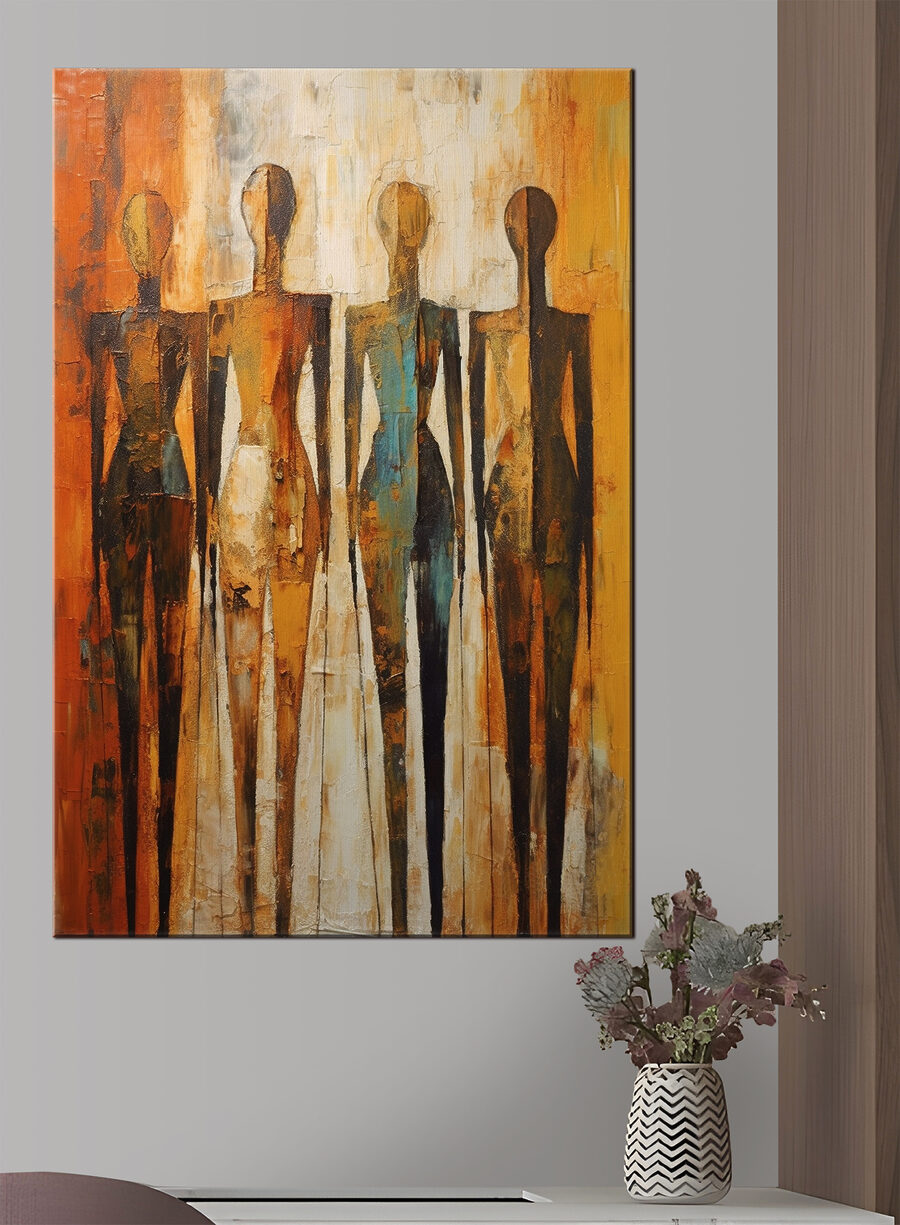 Silhouettes en ocre chaud — intérieur 1