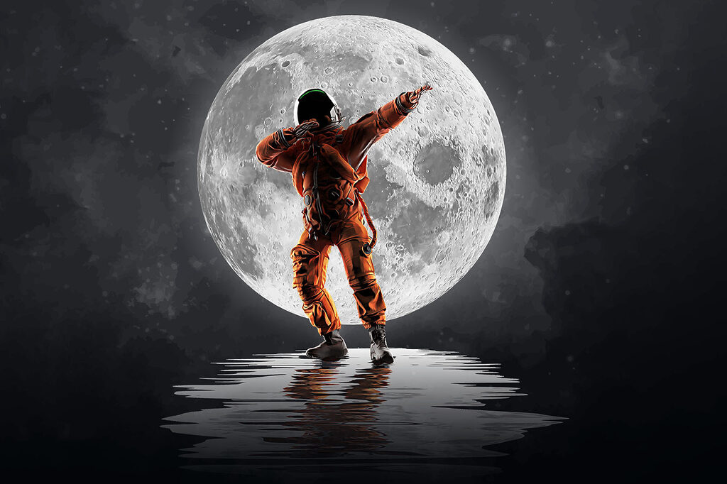 Danse devant la lune — motif complet