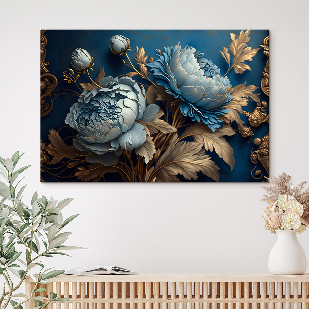 Fleurs bleues et feuillage — intérieur 3