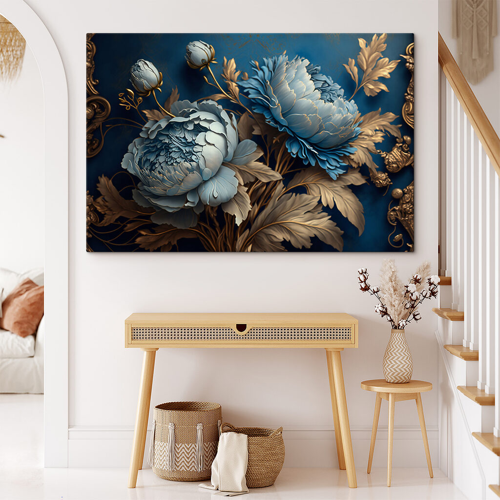 Fleurs bleues et feuillage — intérieur 4