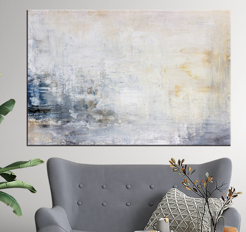 Bleu à l’horizon dans un intérieur