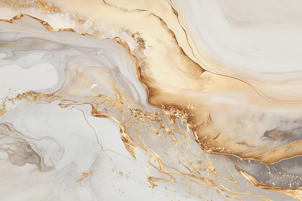 Vagues ambrées sur crème — motif complet