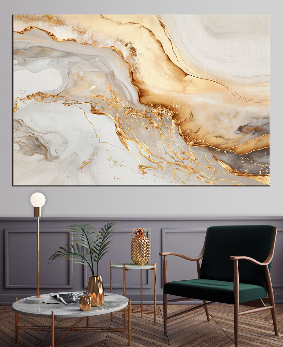 Vagues ambrées sur crème — intérieur 2
