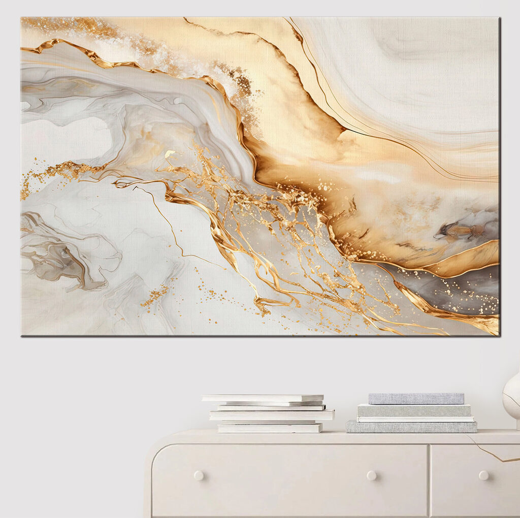 Vagues ambrées sur crème — intérieur 1