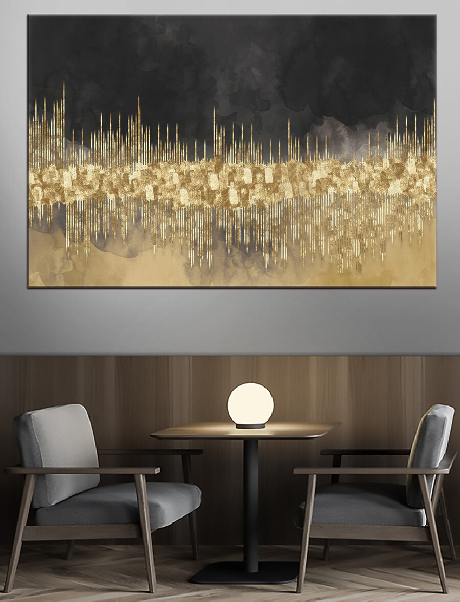 Lignes dorées sur noir — intérieur 1