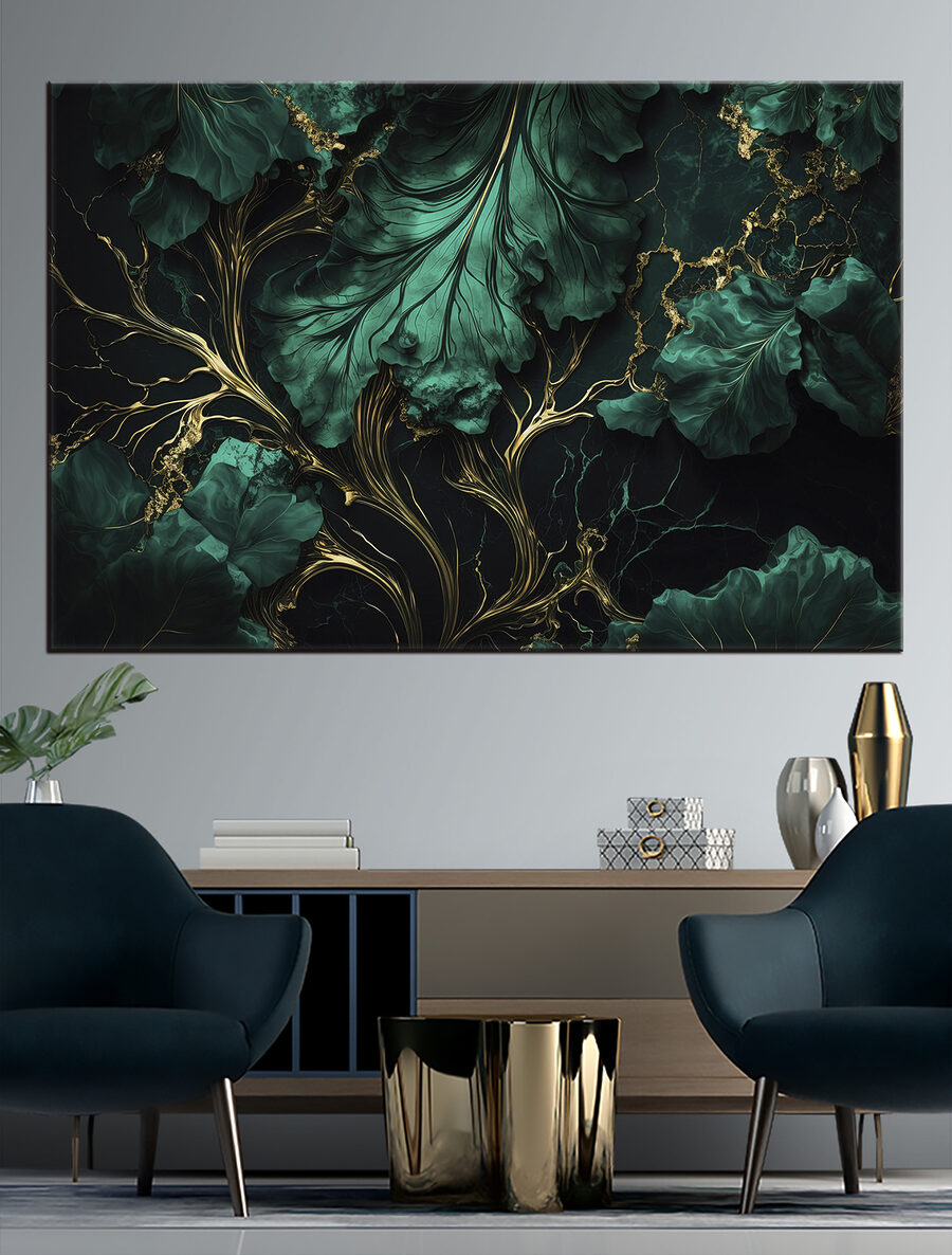 Nervures vertes sur noir — intérieur 1