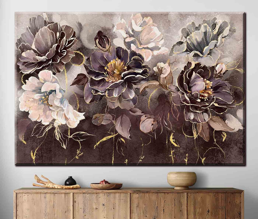 Fleurs en gris profond — intérieur 1
