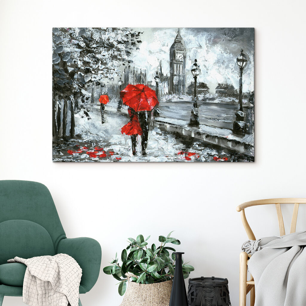 Parapluies rouges à Londres — intérieur 5