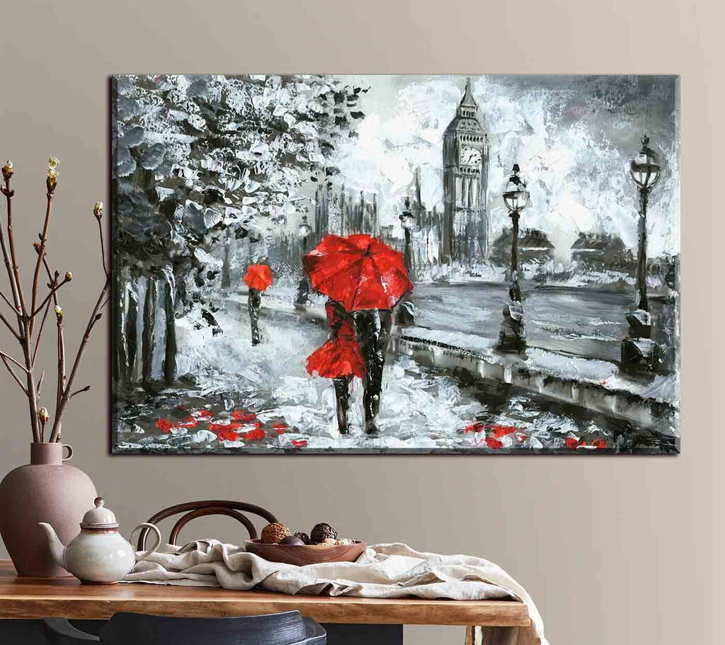 Parapluies rouges à Londres — intérieur 3