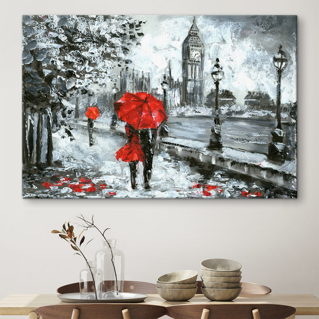 Parapluies rouges à Londres — intérieur 6