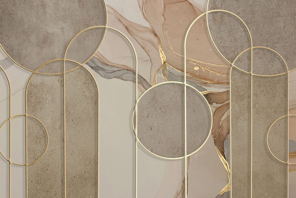 Arcs dorés sur sable — motif complet
