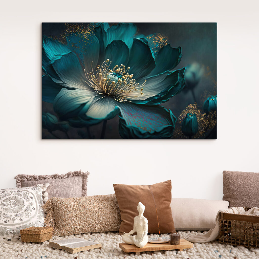 Cœur de fleur turquoise — intérieur 4