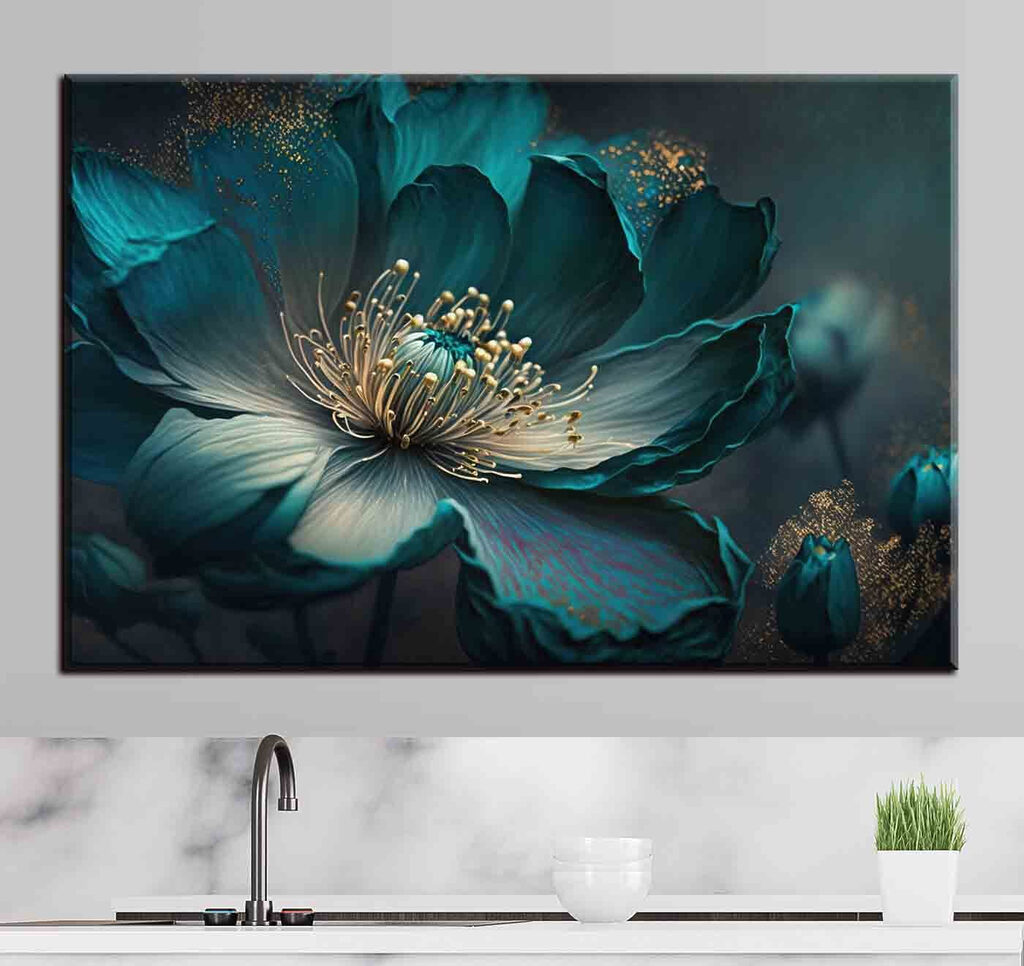 Cœur de fleur turquoise — intérieur 1