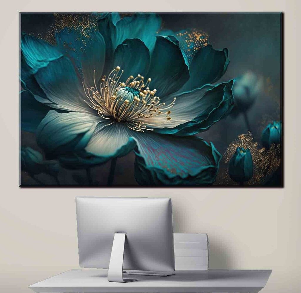Cœur de fleur turquoise — intérieur 3