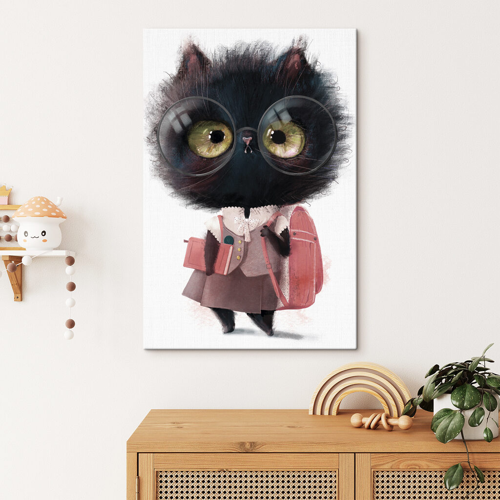 Chaton prêt pour l’école — intérieur 3