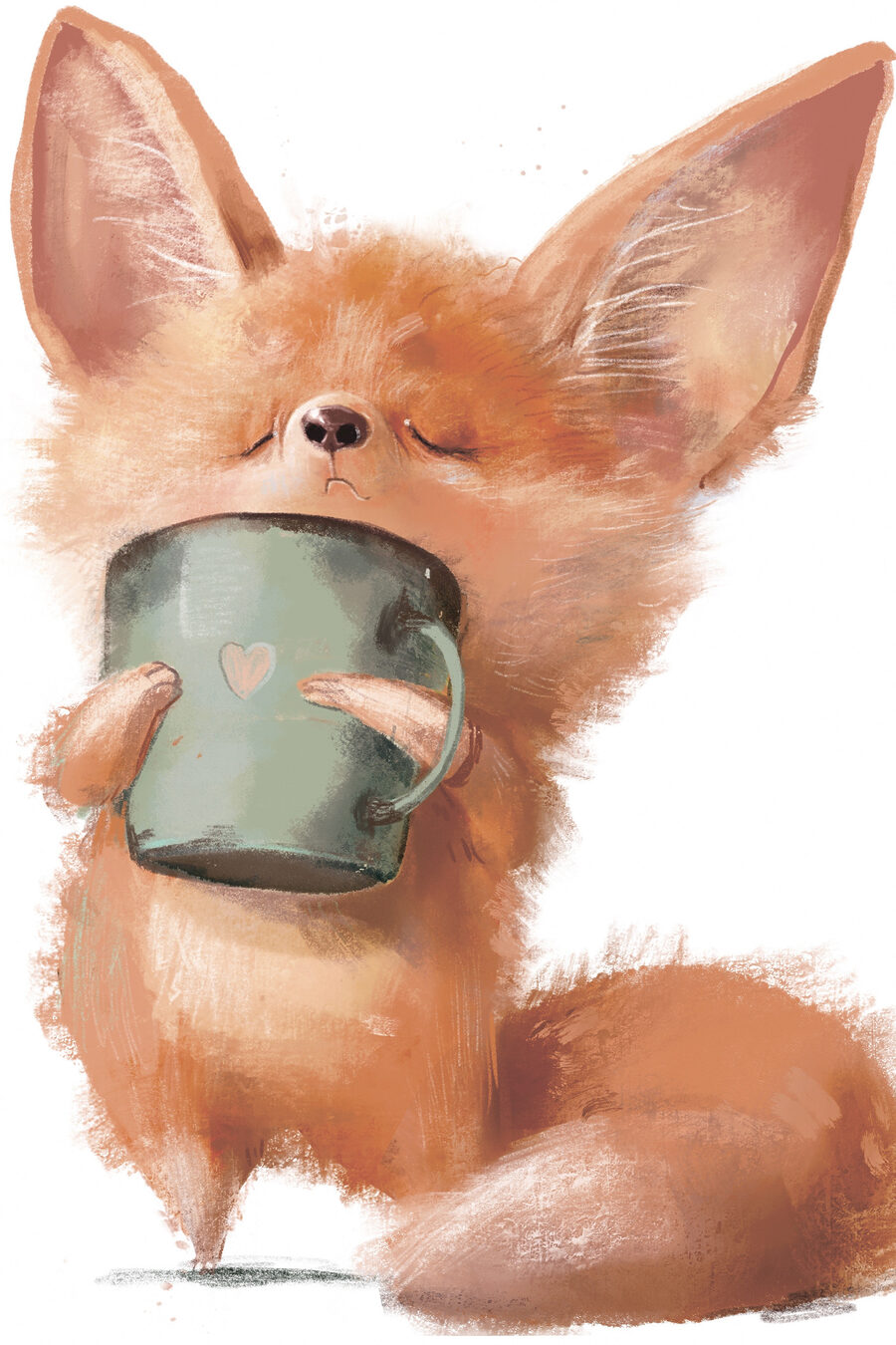 Renard et sa tasse — motif complet