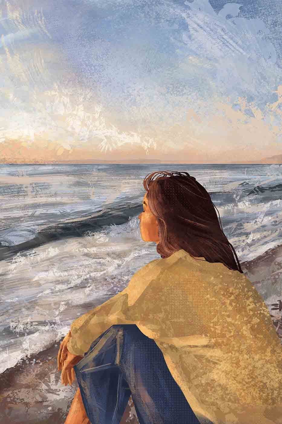 Face à la mer — motif complet