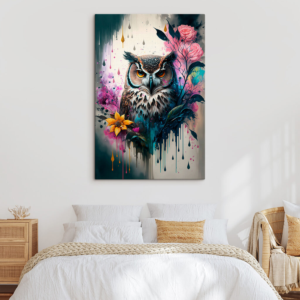 Hibou et roses peintes — intérieur 4
