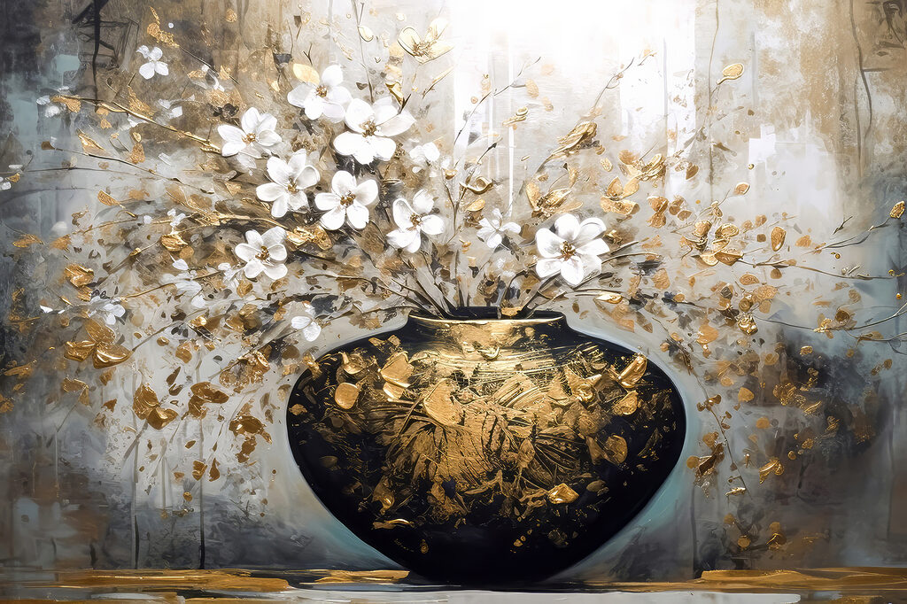 Vase en fleurs — motif complet